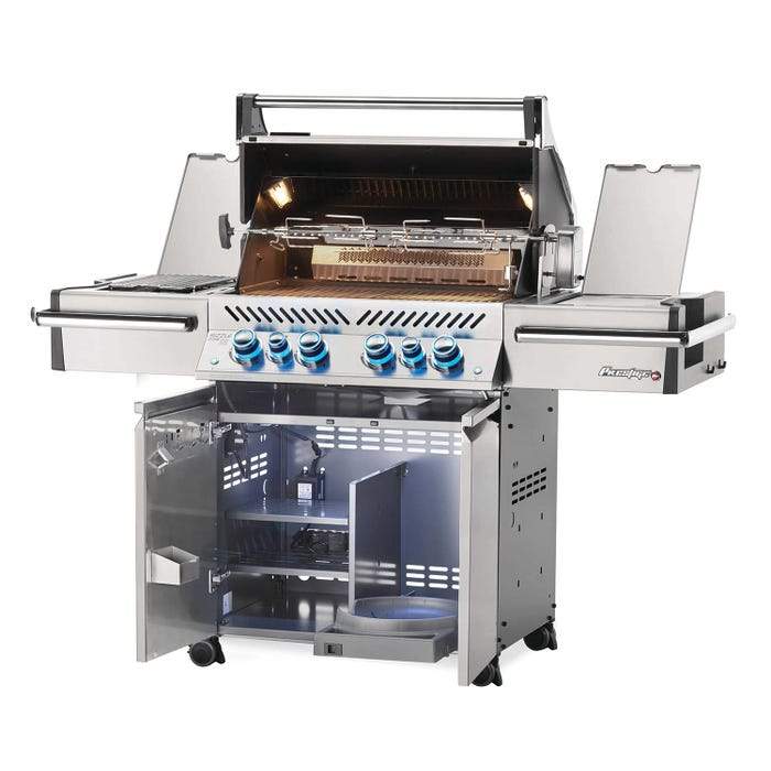 Napoleon Prestige PRO 500 Gas Grill with Infrared Rear and Side Burners and Rotisserie Kit