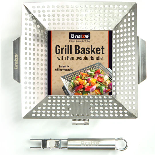 Braize Grill Basket w/ Removable Handle