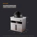 Stainless steel outdoor kitchen module with gas grill, storage drawer and side burner