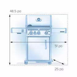 Napoleon Rogue Pro 425 3-Burner Gas Grill w/ Infrared Side Burner