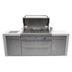 Mont Alpi Deluxe Series 8 Ft Outdoor Kitchen Island w/ Side Burner