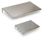 Stainless steel griddle top with removable flat cooking surface and folding legs for outdoor kitchen installation