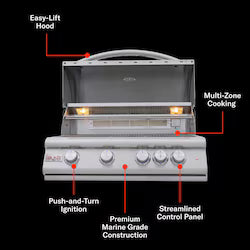 The Blaze Premium LTE+ 32-inch Marine Grade 4-Burner Freestanding Gas Grill
