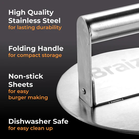 Braize Burger Press w/ Folding Handle