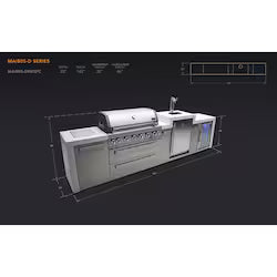 Mont Alpi Deluxe Series 12 Ft Outdoor Kitchen Island w/ Side Burner, Fridge, & Kegerator