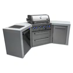 Mont Alpi Deluxe Series 7.5 Ft U-Shaped Outdoor Kitchen Island w/ Side Burner