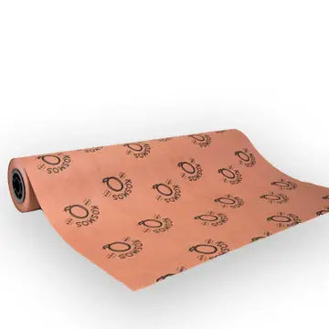 Peach butcher paper roll with barbecue print pattern for grilling and smoking