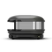 Black Arc portable grill with stainless steel cooking surface and lid closed