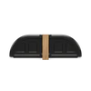 Black dome kamado door with brass handle and hinges
