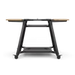 Dome grill stand with black steel frame and wide base supports