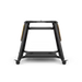 Black metal dome stand with angular frame design and four legs