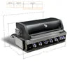 MONT ALPI 44" BLACK STAINLESS STEEL BUILT-IN GAS GRILL