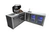 MONT ALPI 4-BURNER DELUXE ISLAND WITH A 90-DEGREE CORNER, BEVERAGE CENTER AND FRIDGE CABINET