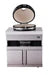 Stainless steel outdoor kitchen module with built-in kamado grill and storage cabinet base