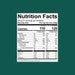 Nutrition Facts label on white background showing serving size, calories, and macronutrient information