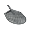 Stainless steel pizza peel with perforated head and long handle