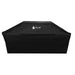 Black grill cover with angled top design and logo branding
