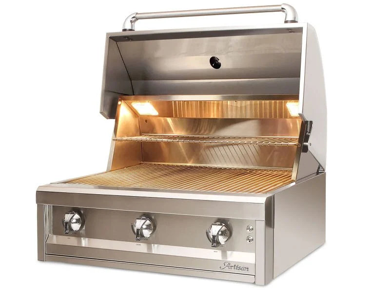 Artisan 32" Gas 3 Burner Built-In Grill- No Rotisserie/(2) Lights/AC Power