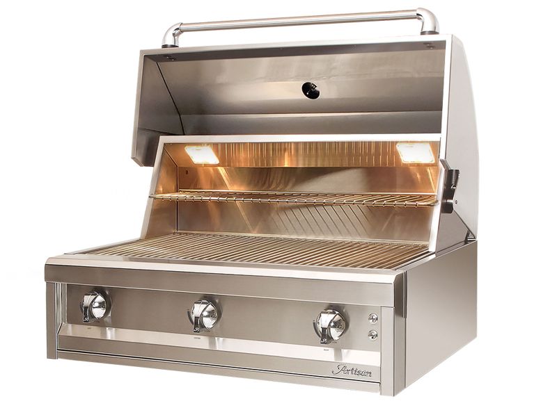 Artisan 36"Built-In 4 Burner Gas Grill-No Rotisserie/(2) Lights/AC Power