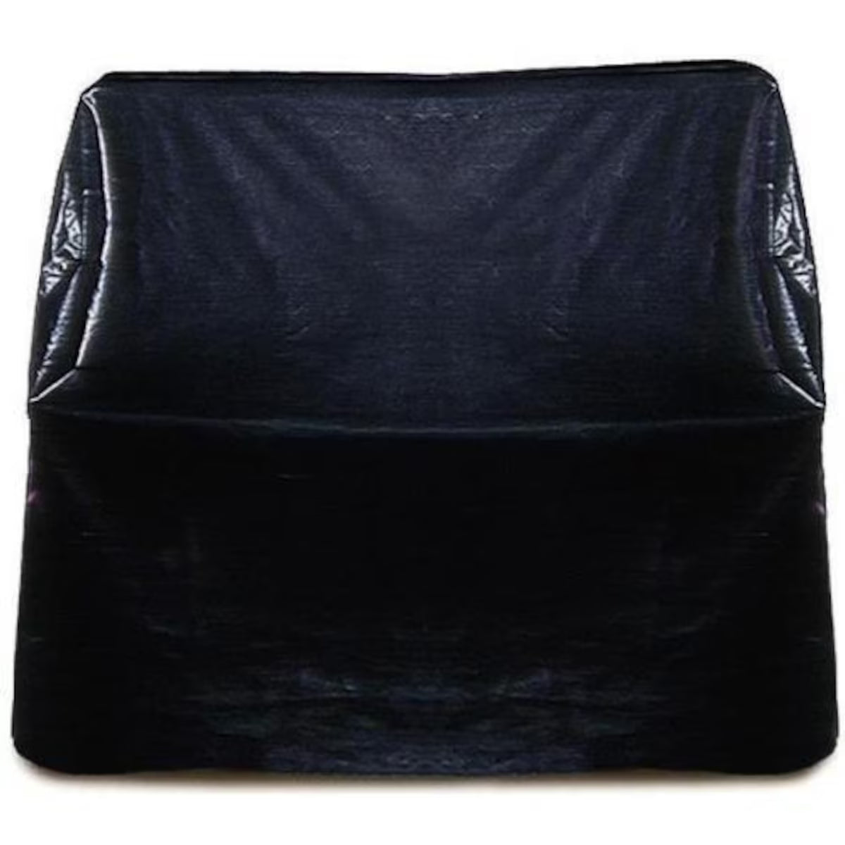 Black vinyl grill cover with weather-resistant material and reinforced corners for outdoor protection