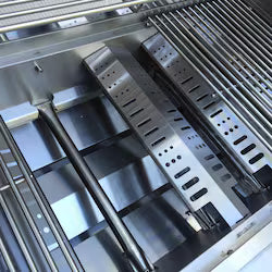 Mont Alpi Deluxe Series 10.5 Ft L-Shaped Natural Gas Outdoor Kitchen Island w/ Side Burner & Beverage Center