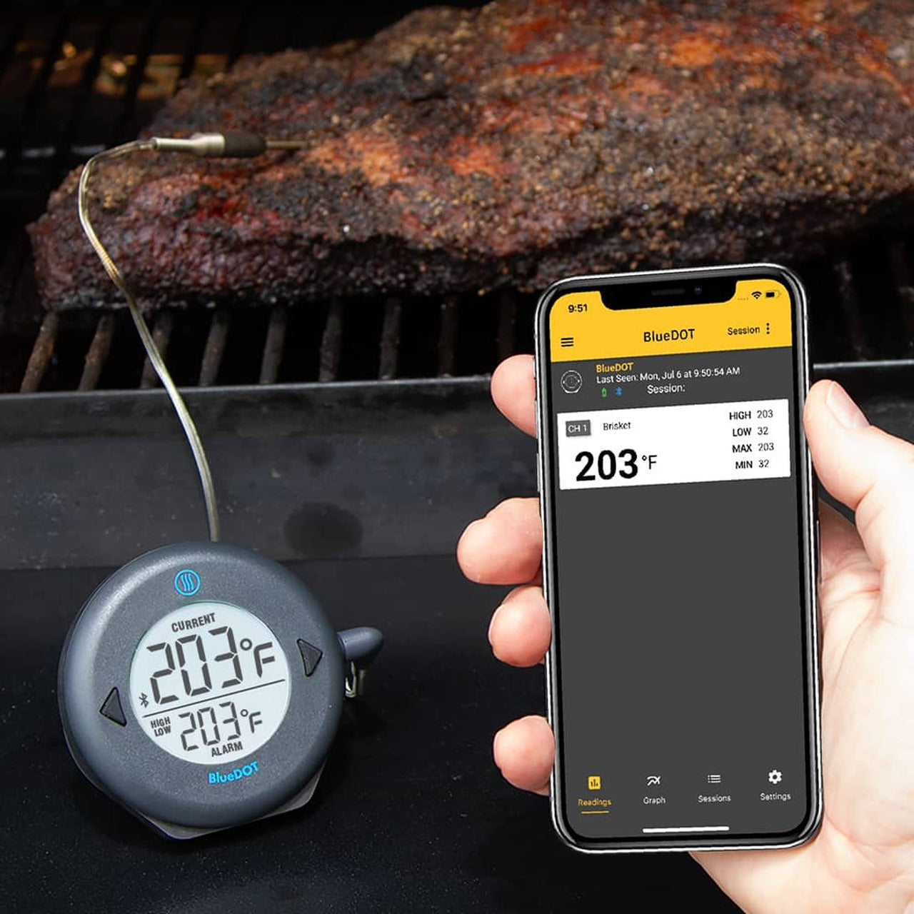 BlueDOT Alarm Thermometer with Bluetooth® Wireless Technology