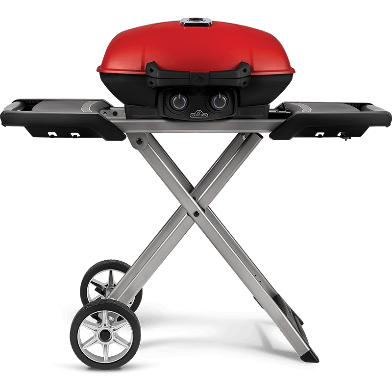 Napoleon TRAVELQ 285X with Scissor Cart and Griddle - Red-TheBBQHQ