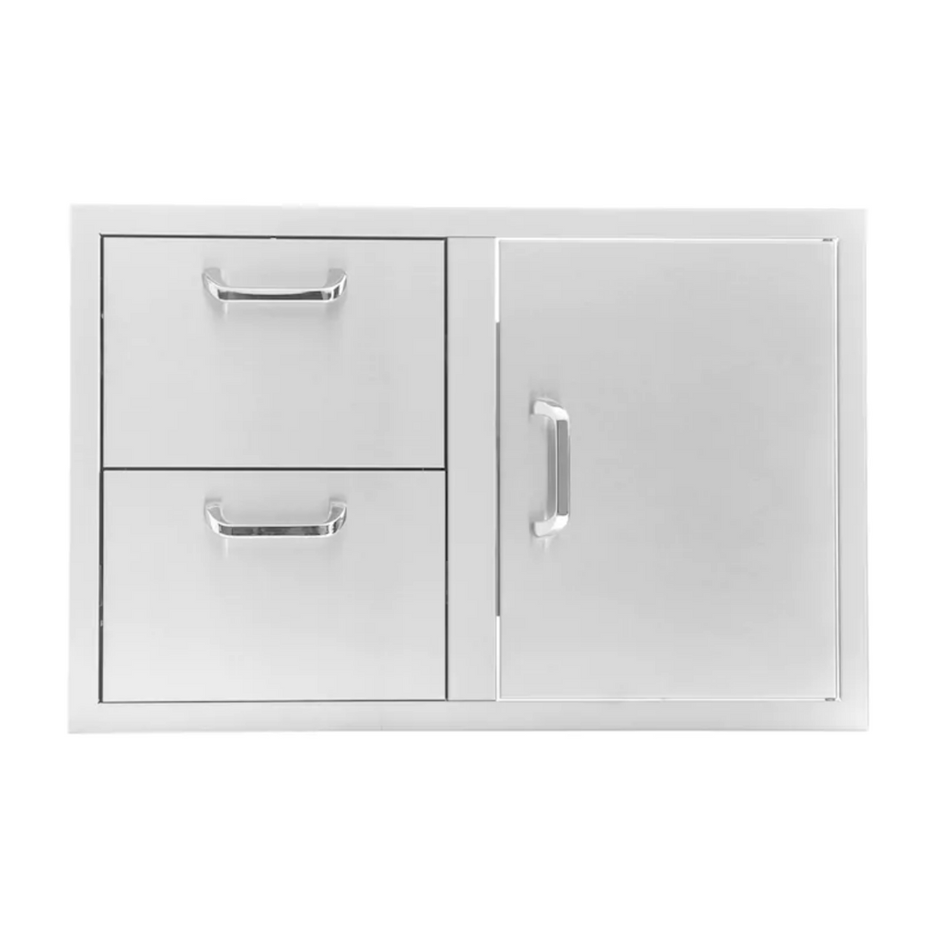 PCM 260 Series 32 Stainless Steel Reversible Access Door & Double Drawer  Combo