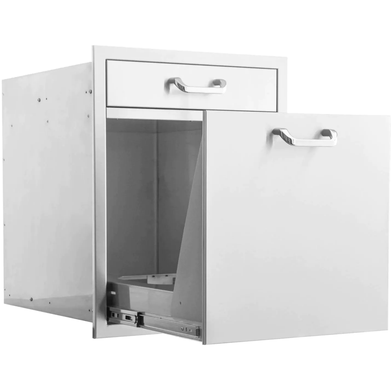 PCM 260 Series 20" Stainless Steel Single Drawer With Roll-Out Trash & Recycling Bin Combo